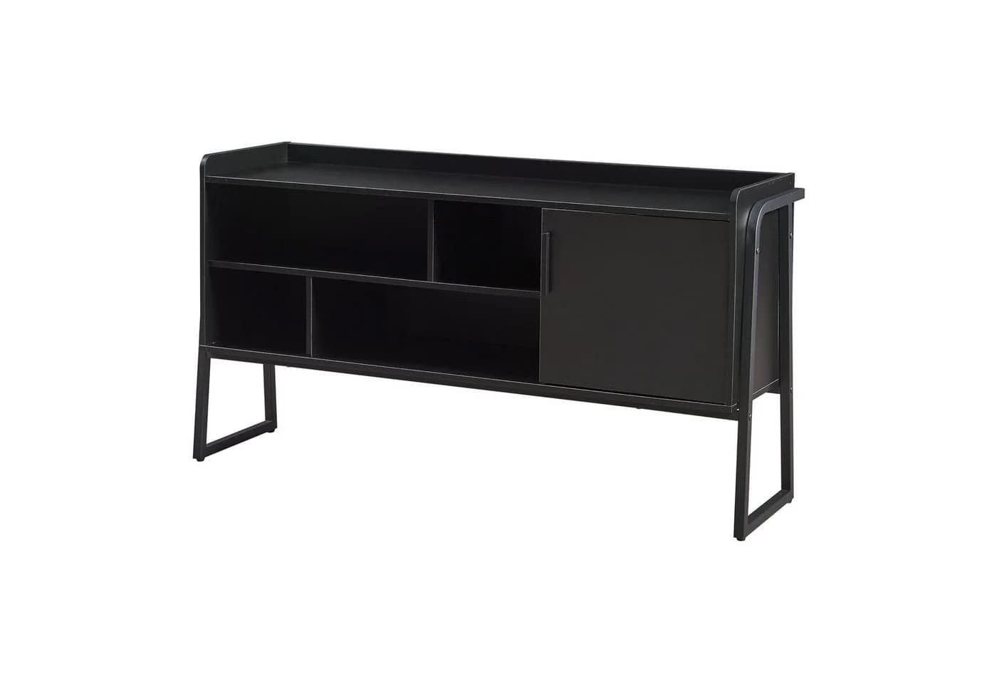 en.casa TV-Schrank Storfjord Schwarz mit Metallgestell - Bild 2