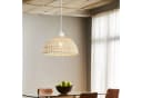 Lux.pro Alton Hängeleuchte Metall und Rattan Weiß Bild 1