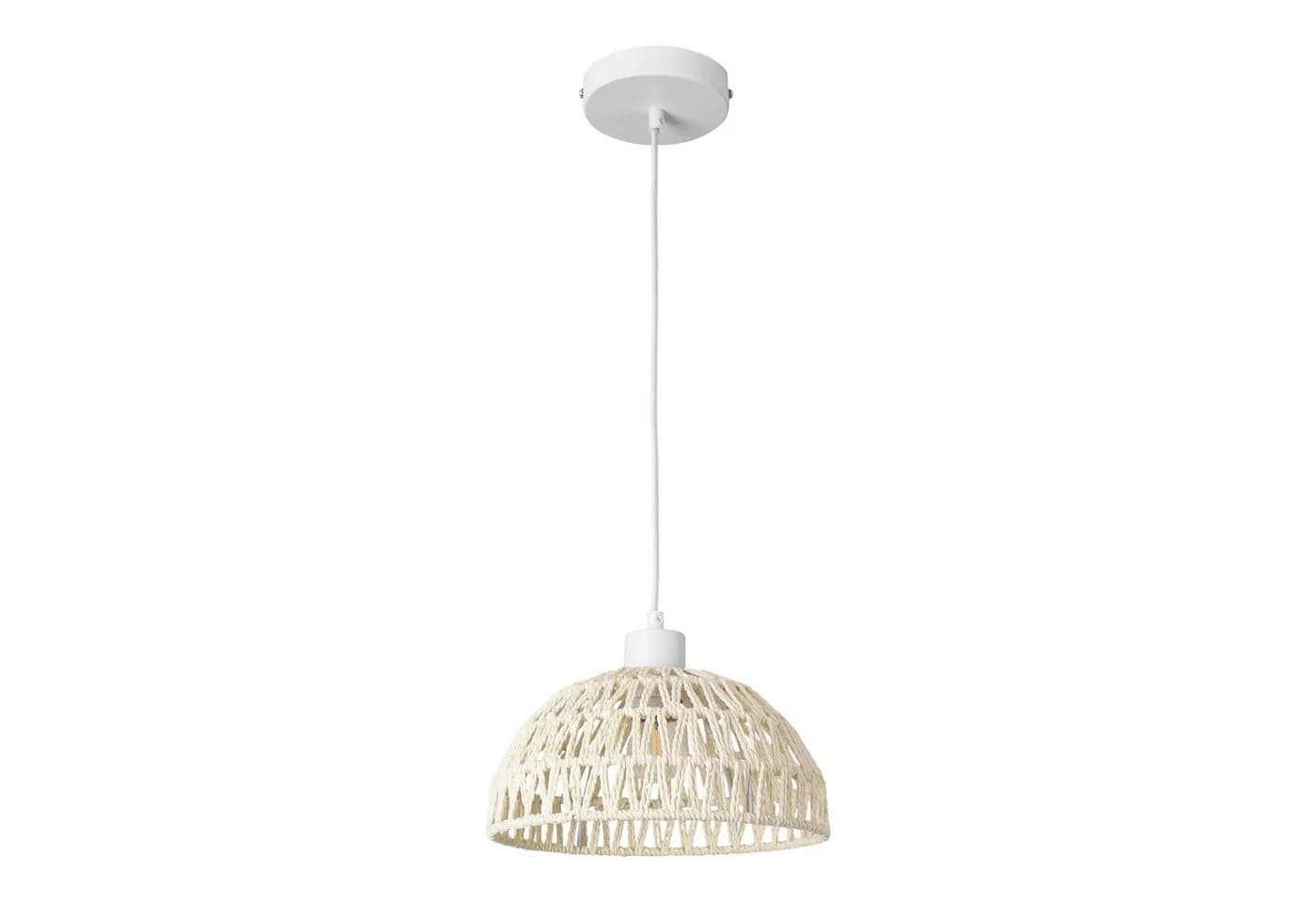 Lux.pro Alton Hängeleuchte Metall und Rattan Weiß - Bild 2