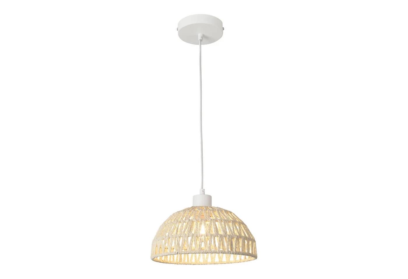 Lux.pro Alton Hängeleuchte Metall und Rattan Weiß - Bild 3