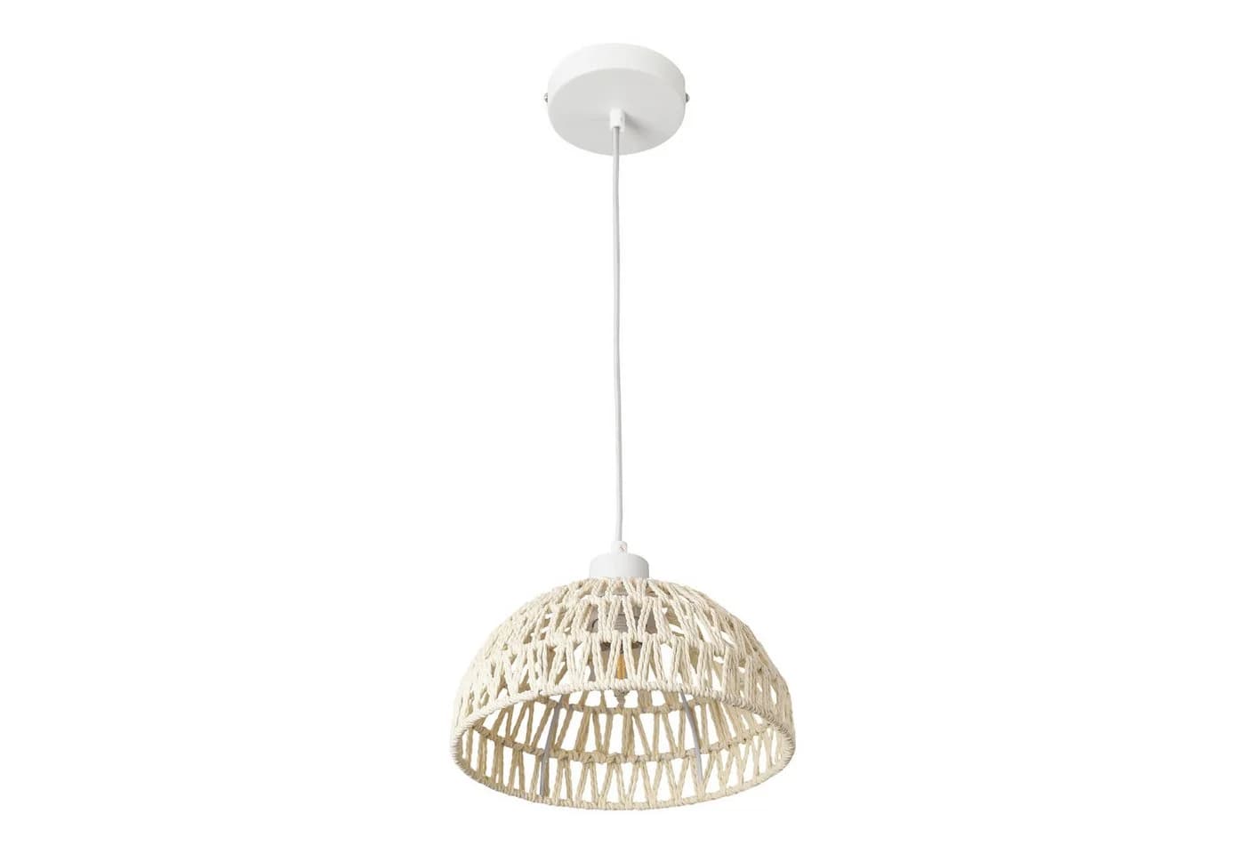 Lux.pro Alton Hängeleuchte Metall und Rattan Weiß - Bild 5