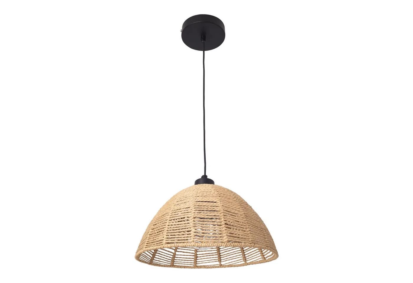 lux.pro Hängeleuchte Romsey Metall Rattan Schwarz Beige - Bild 2