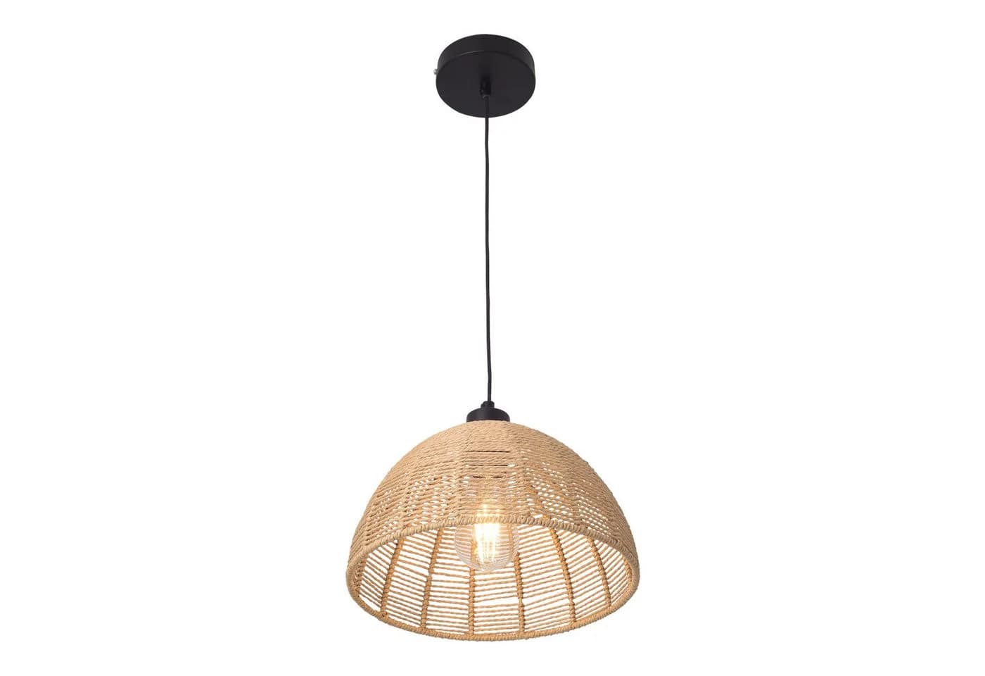 lux.pro Hängeleuchte Romsey Metall Rattan Schwarz Beige - Bild 3