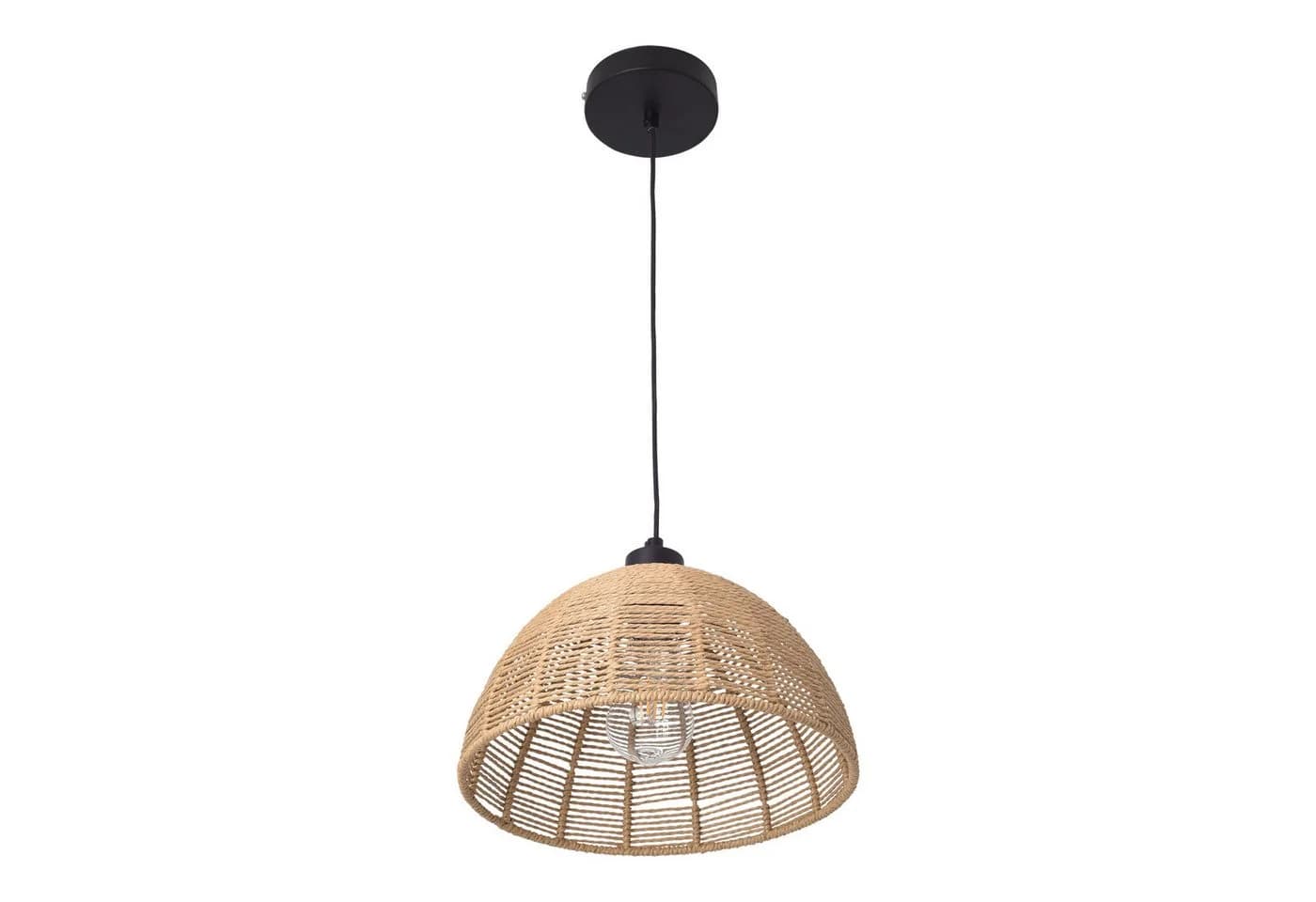 lux.pro Hängeleuchte Romsey Metall Rattan Schwarz Beige - Bild 5