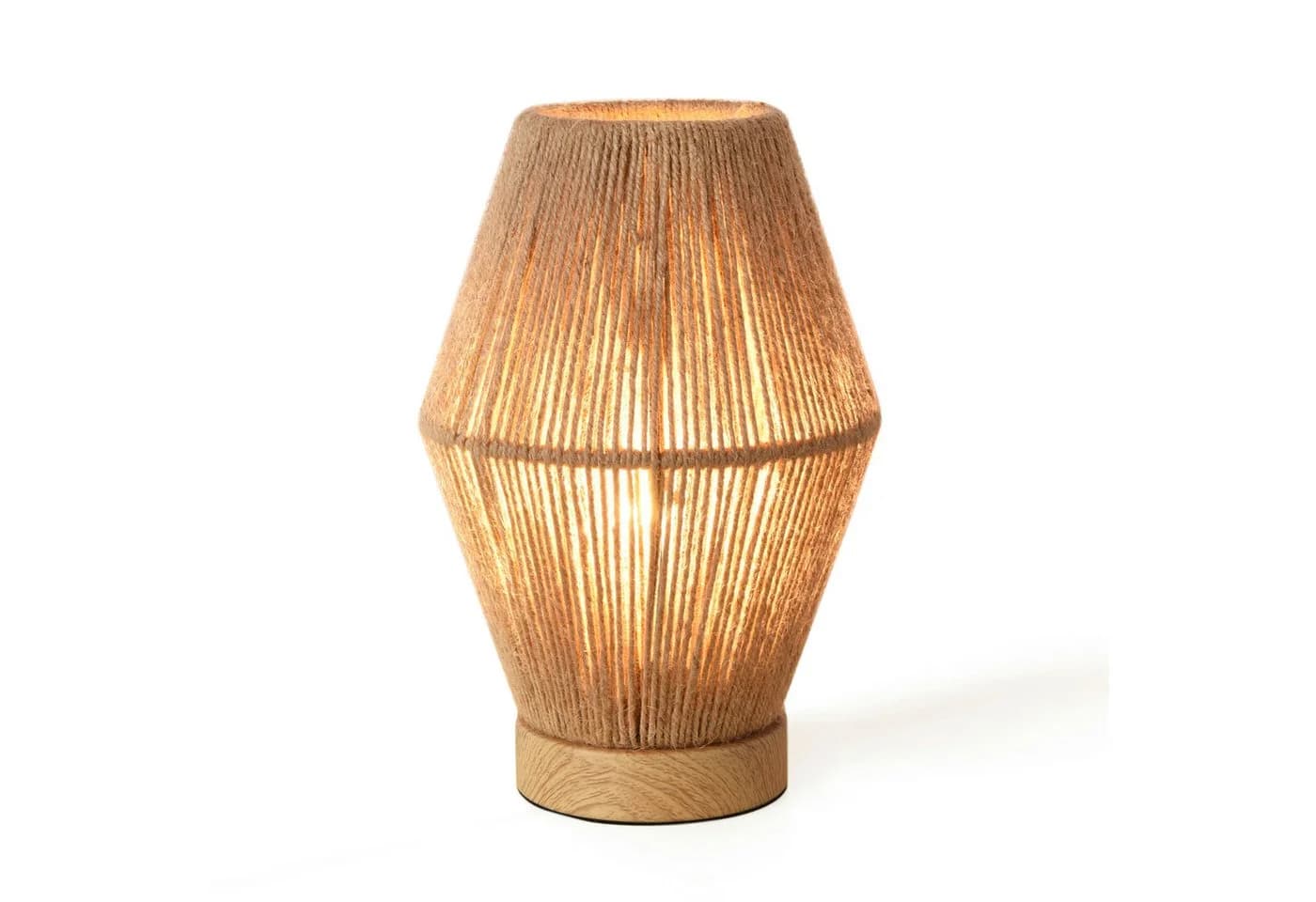 lux.pro Nachttischlampe Arundel E27 Holzoptik/Juteseil - Bild 2