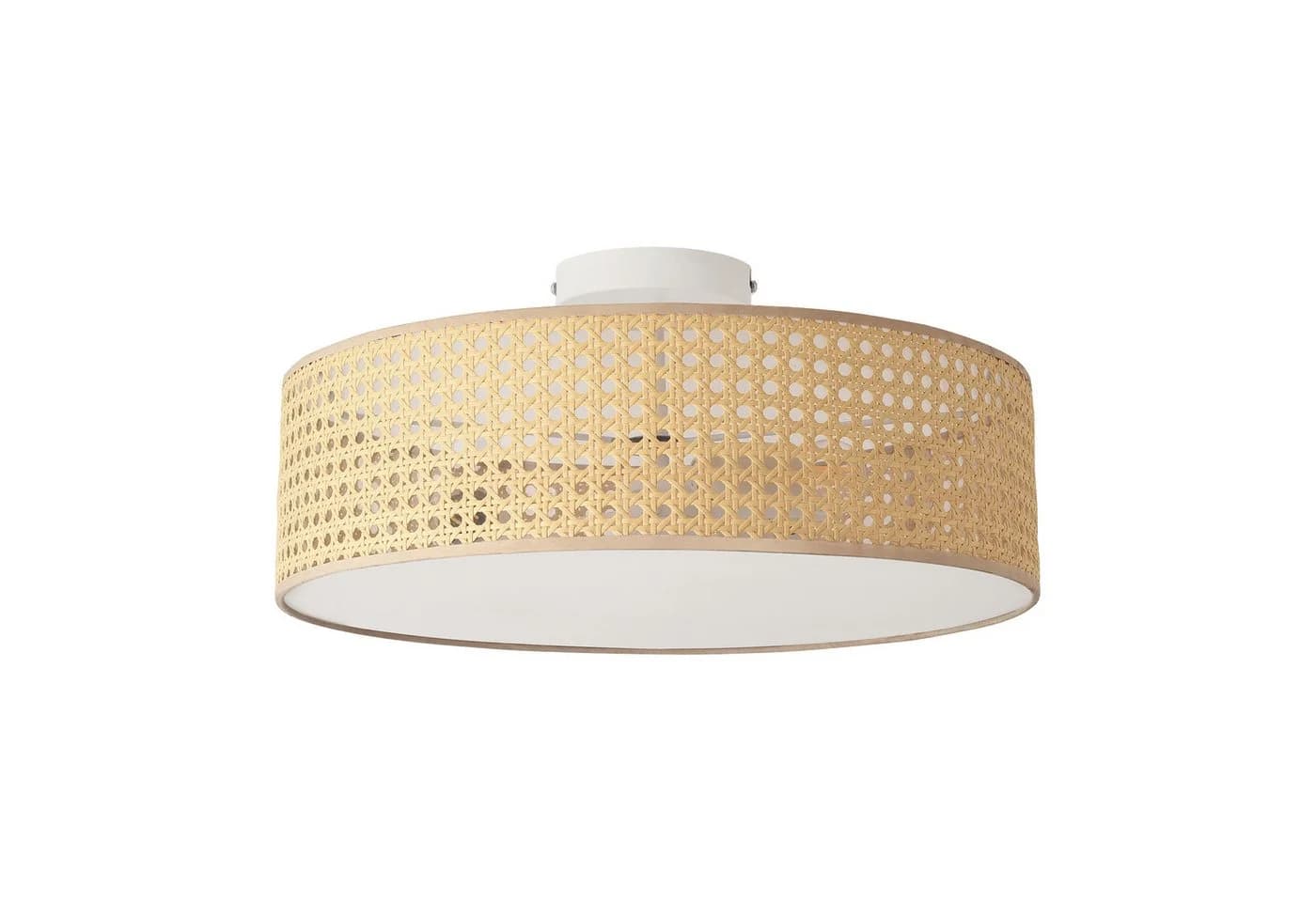 lux.pro Deckenleuchte Ascot 3-flammig Rattanoptik Weiß - Bild 2