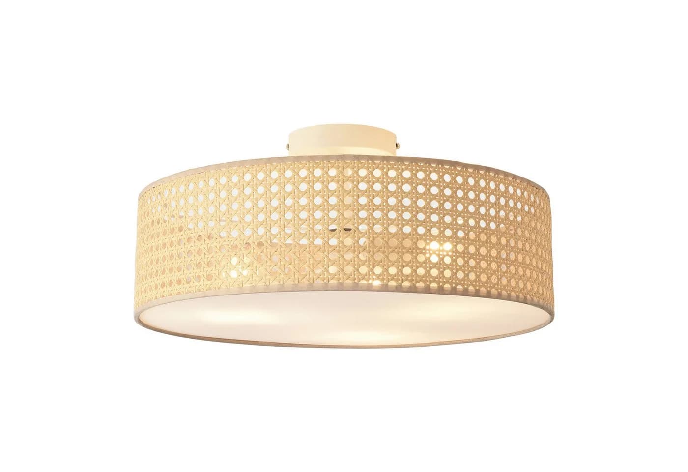 lux.pro Deckenleuchte Ascot 3-flammig Rattanoptik Weiß - Bild 3