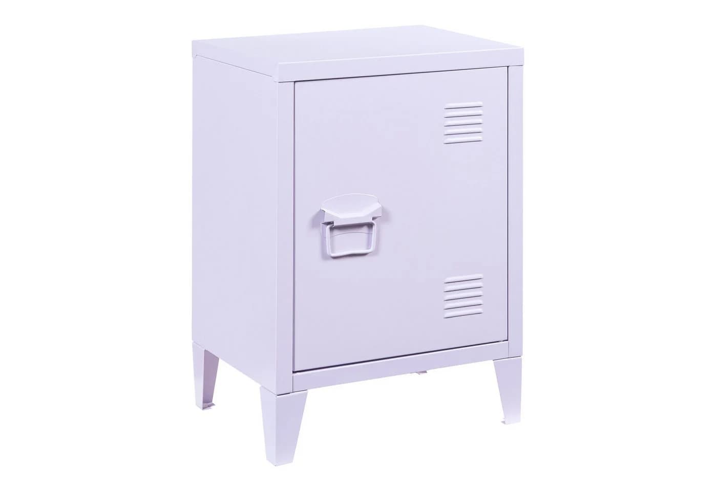 en.casa Nachtschrank Inari Lila Stahl mit Regalablage - Bild 2
