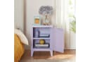 en.casa Nachtschrank Inari Lila Stahl mit Regalablage Bild 3