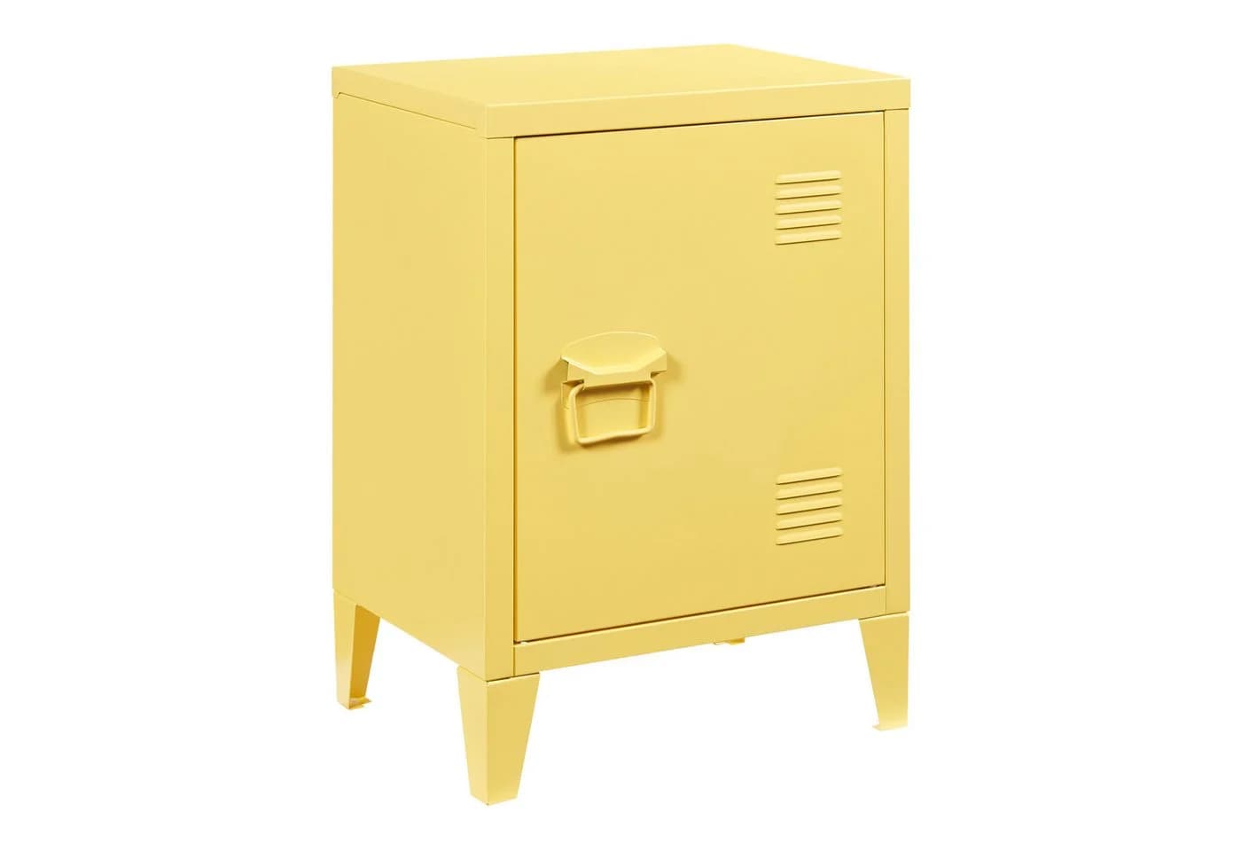 en.casa Nachtschrank Inari Gelb Stahl mit Regalablage - Bild 2