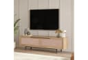 en.casa TV-Schrank Kvænangen 2 Türen Eichen-/Rattanoptik Schwarz Bild 2