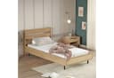 en.casa Einzelbett Kvænangen mit Lattenrost Eiche-/Rattan-Optik Bild 1