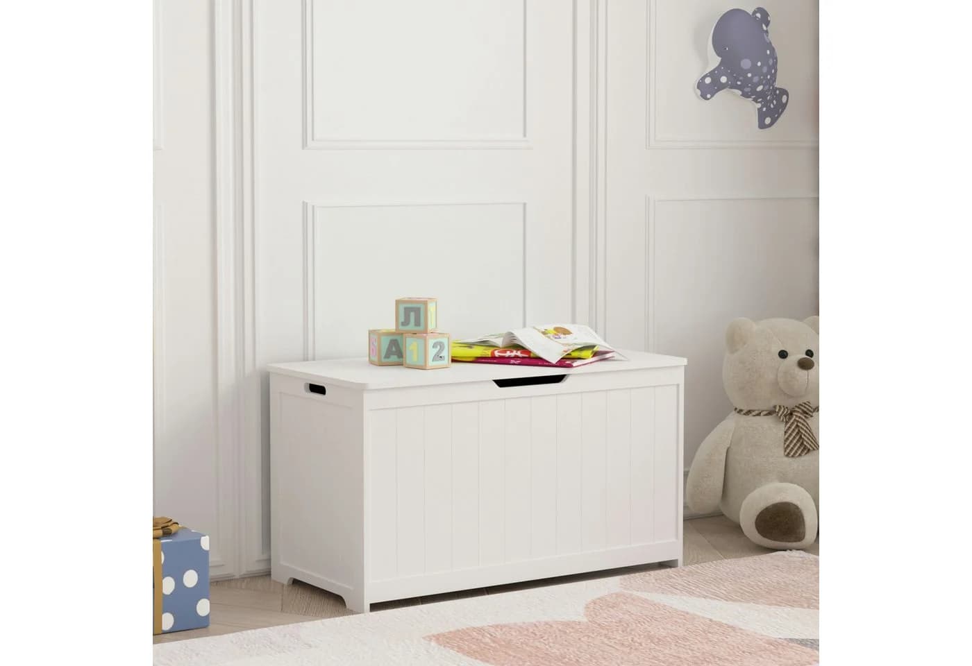 en.casa Spielzeugkiste Podek Weiß Aufbewahrungsbox - Bild 2