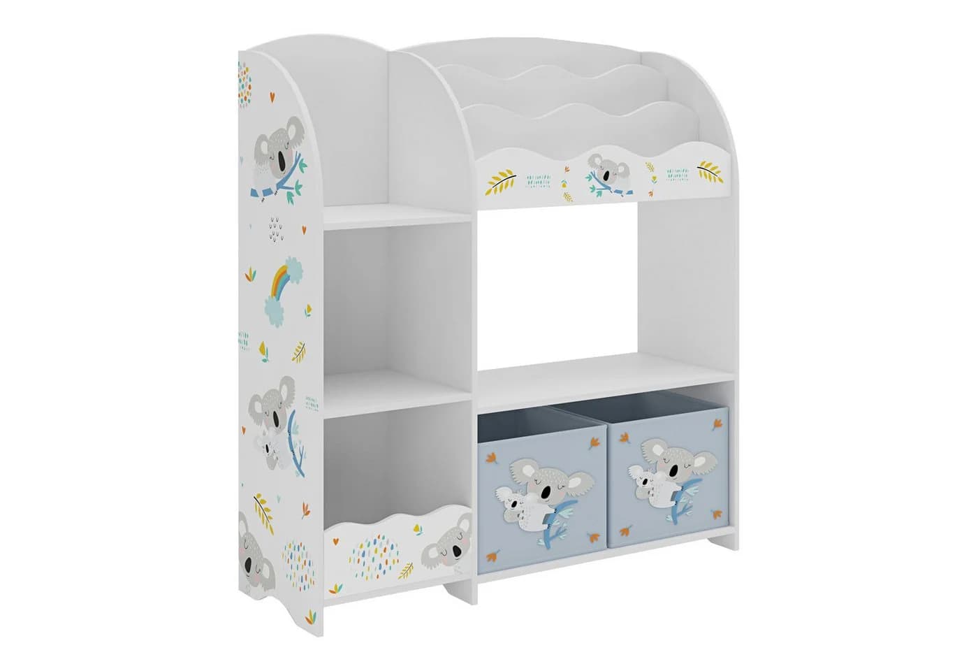 en.casa Kinderregal Lysekil Weiß mit Koala Motiv