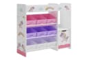en.casa Kinderregal Søndreland mit 9 Faltboxen Einhorn Motiv Weiß/Rosa/Violett Bild 2