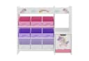 en.casa Kinderregal Søndreland mit 9 Faltboxen Einhorn Motiv Weiß/Rosa/Violett Bild 5