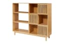 en.casa Bücherregal Bambus mit Schiebetüren Bild 2