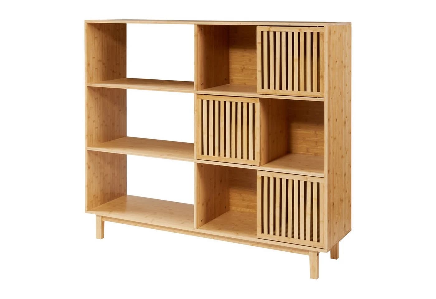 en.casa Bücherregal Bambus mit Schiebetüren - Bild 2