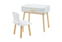 en.casa Kinderschreibtisch 2er Set Skjervøy Holz/Weiß mit Schublade Bild 3