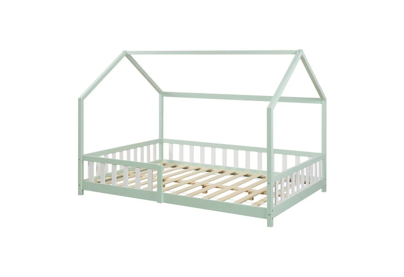 en.casa Hausbett »Hesel« Montessori Bett Kiefernholz Mintgrün - Bild 2