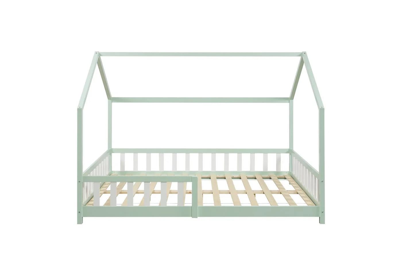 en.casa Hausbett »Hesel« Montessori Bett Kiefernholz Mintgrün - Bild 5