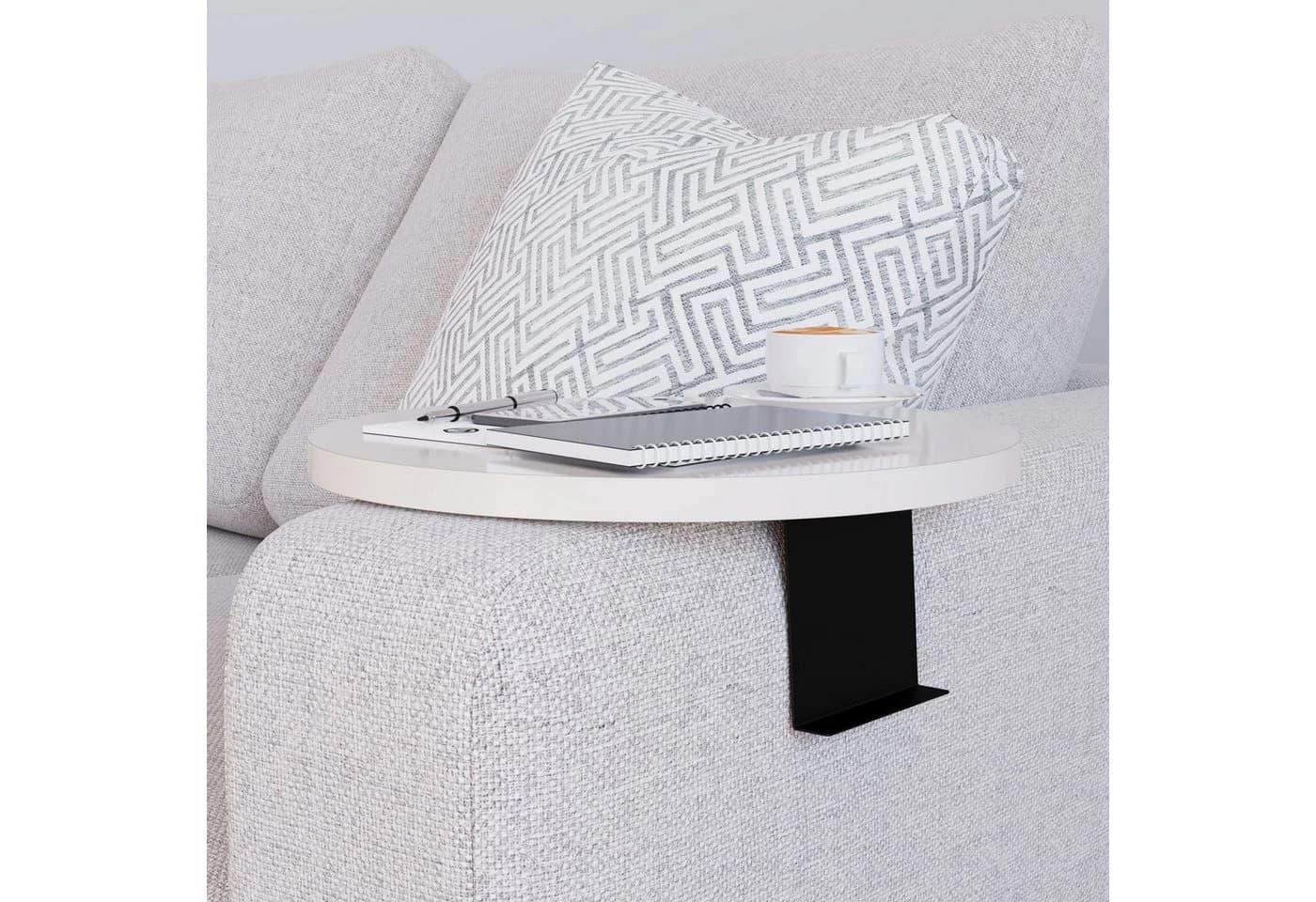 en.casa Couchtablett verstellbar Creme Spanplatte - Bild 5