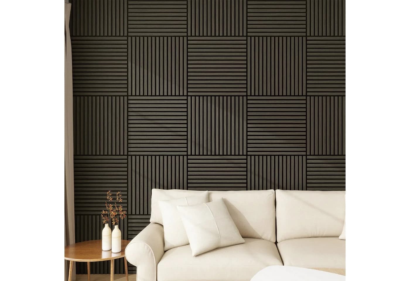 neu.holz 3D Wandpaneel Set 4-tlg. Vang Grau Eichenoptik
