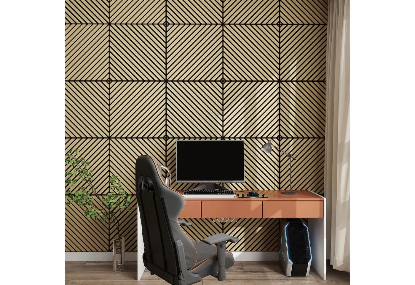neu.holz 3D Wandpaneel Set 4-tlg. Vang Eichenoptik Akustiklamellen