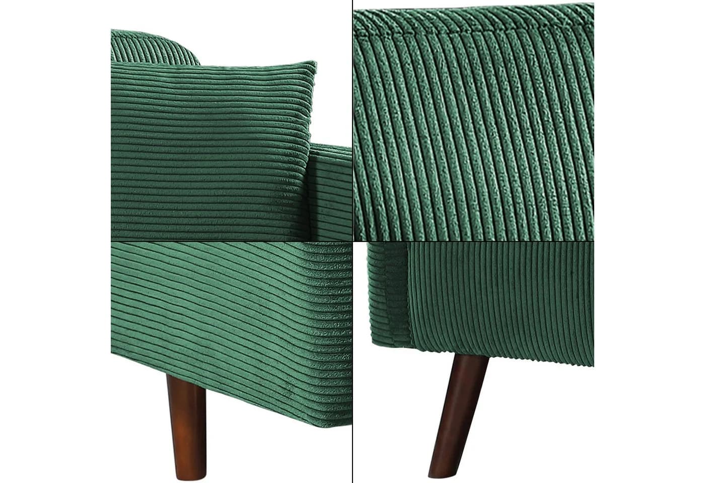 en.casa Sofa 2-Sitzer Midt Cord Grün - Bild 5