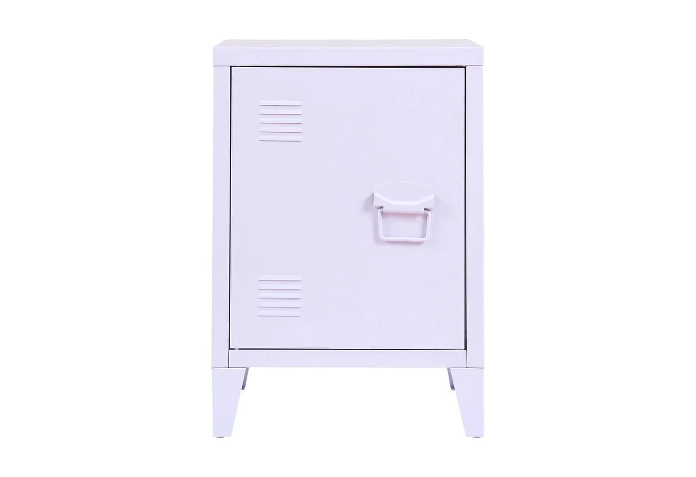 en.casa Nachtschrank Inari Stahl Hellviolett mit Regalablage - Bild 2