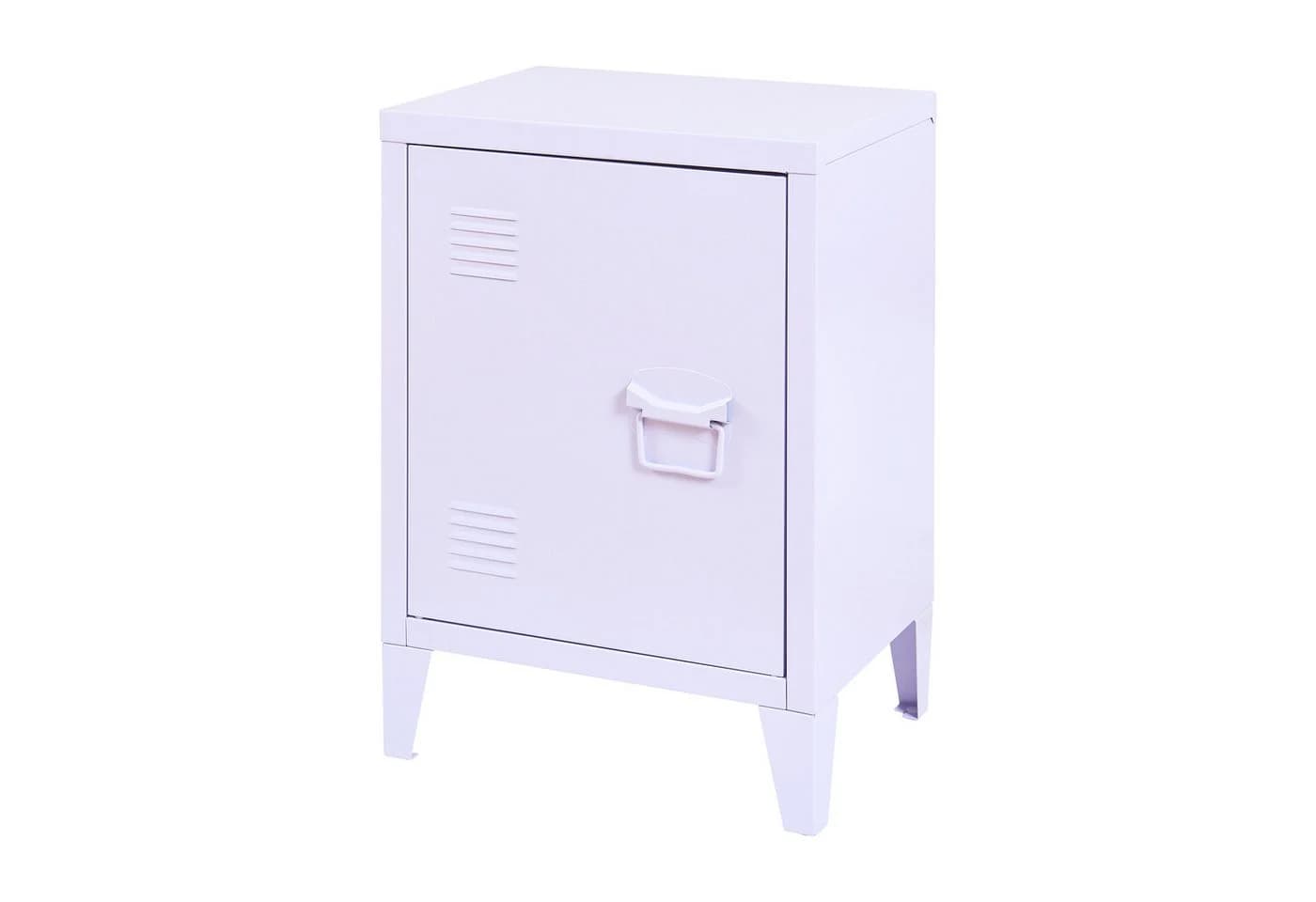 en.casa Nachtschrank Inari Stahl Hellviolett mit Regalablage - Bild 4