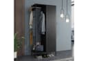 en.casa Kleiderschrank Puumala Schwarz Metall mit Kleiderstange und 4 Fächern Bild 1