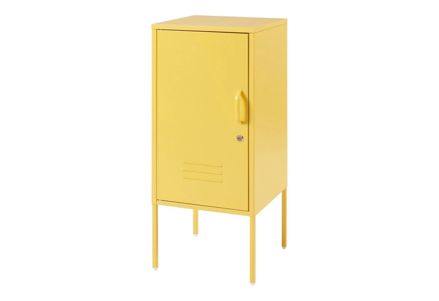 en.casa Nachtschrank Hausjärvi mit abschließbarer Tür Gelb Stahl - Bild 2