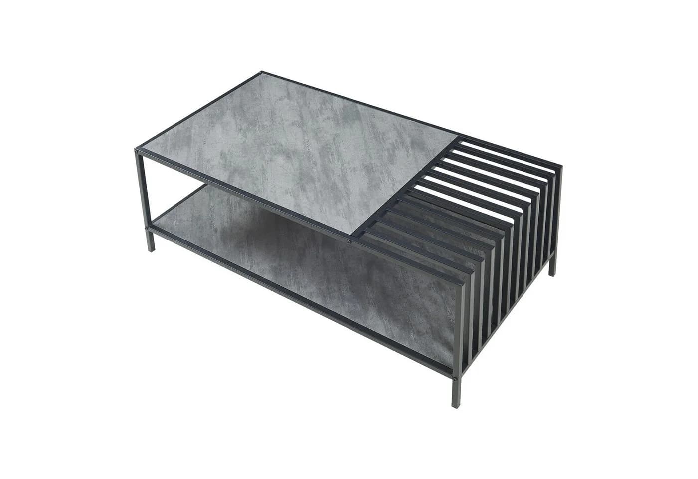 en.casa Couchtisch Pärghos 120x60x45 cm Schwarz Betonoptik - Bild 5