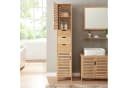 en.casa Hochschrank Boksereys Bambus mit 2 Türen und 3 Schubladen Bild 3