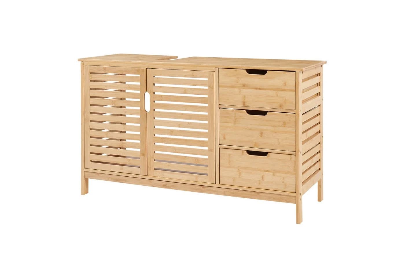 en.casa Waschbeckenunterschrank »Boksereys« Bambus Natur - Bild 2
