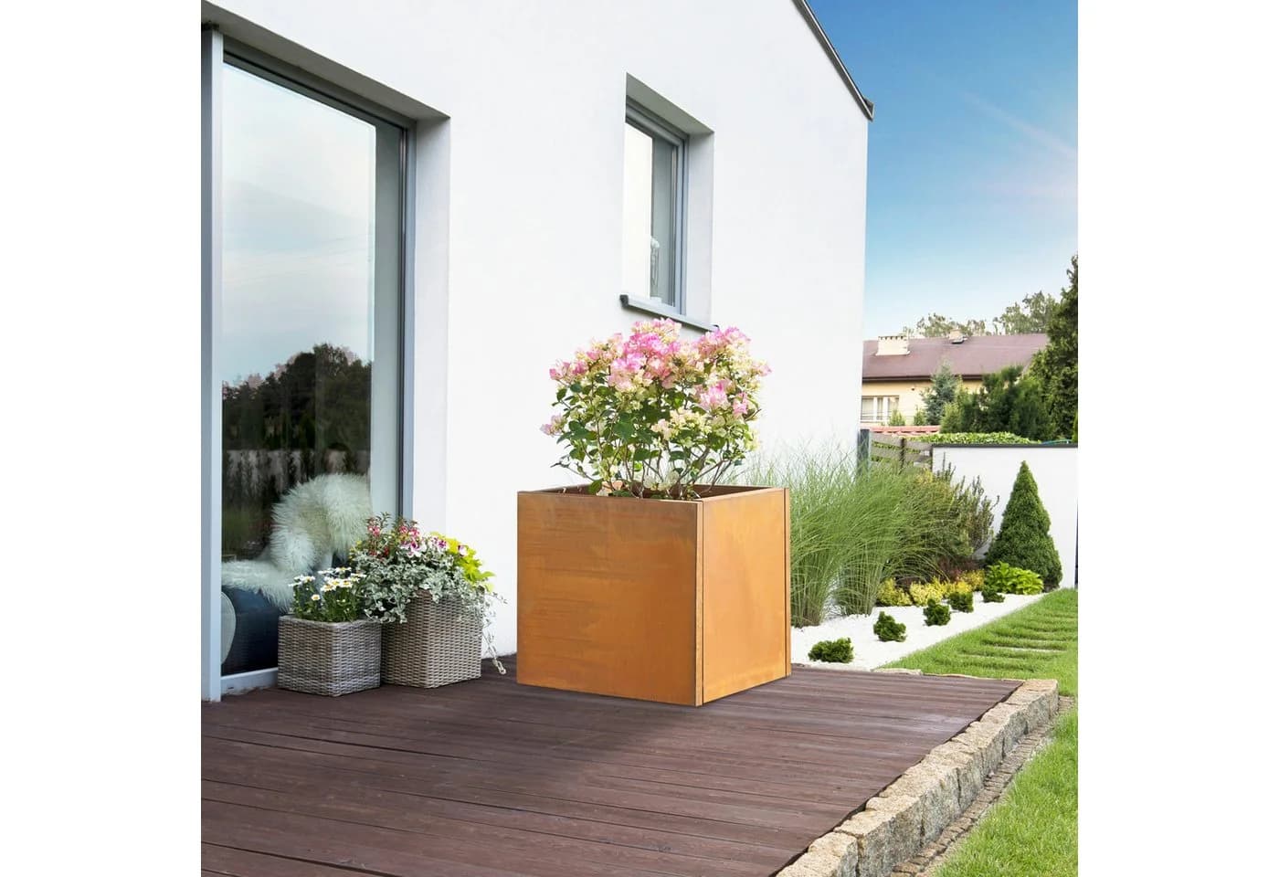 casa.pro Pflanzkübel Vaargel Stahl Edelrost Modern - Bild 2