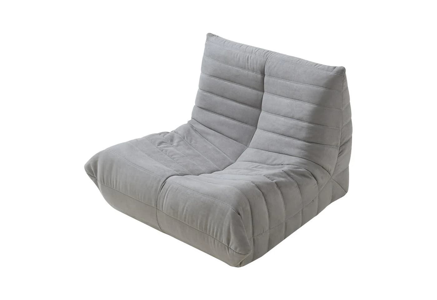 en.casa Sitzsack Kodsø Bodensessel mit Rückenlehne Grau Mikrofaser - Bild 5