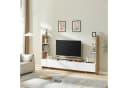 en.casa TV-Schrank Rauki mit Seitenregalen Weiß/Eicheoptik Bild 1