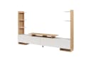 en.casa TV-Schrank Rauki mit Seitenregalen Weiß/Eicheoptik Bild 2