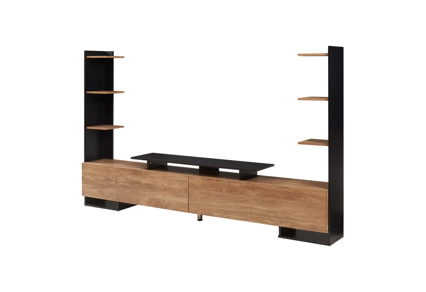 en.casa TV-Schrank Rauki Schwarz/Mango-Holzoptik - Bild 2