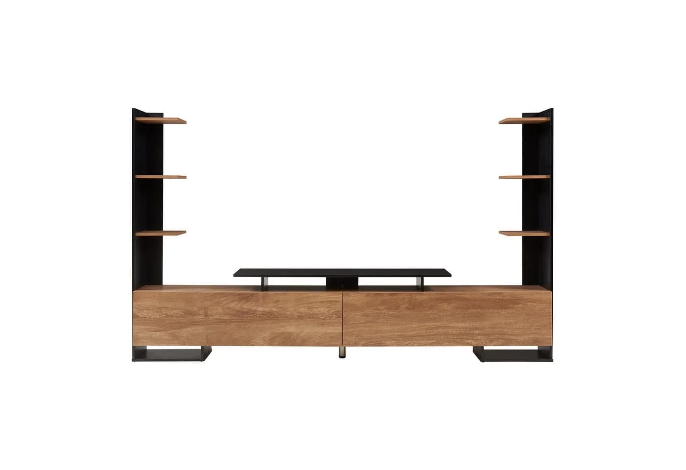 en.casa TV-Schrank Rauki Schwarz/Mango-Holzoptik - Bild 5