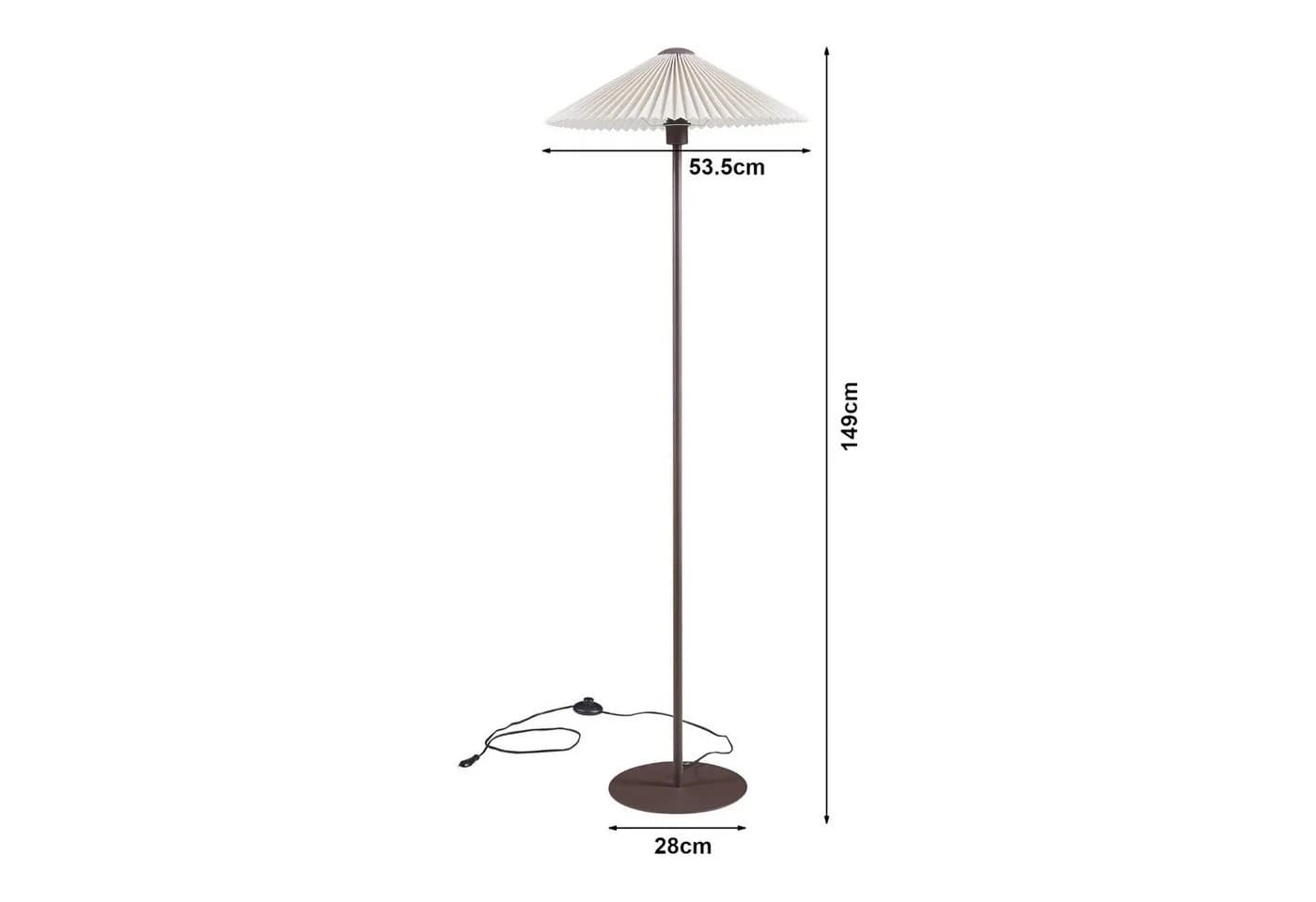 lux.pro Stehlampe Appledore Braun/Weiß Metall E27 - Bild 5