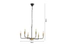 lux.pro Kronleuchter Bishop 6-flammig Metall Schwarz/Messingfarben Bild 5