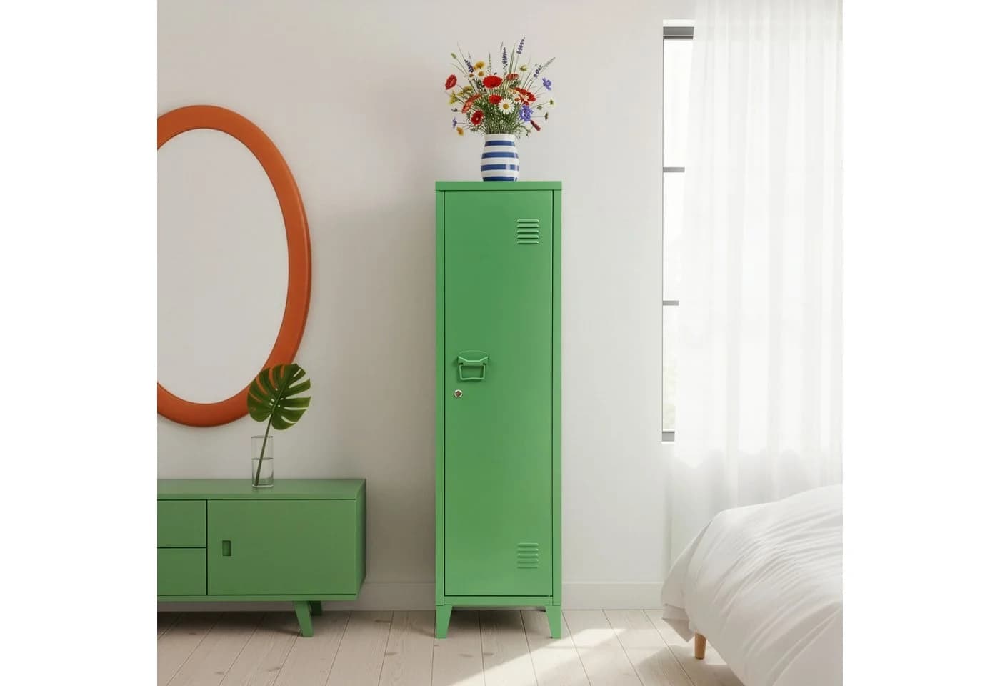 en.casa Spind Kurikka Einzelspind Apfelgrün - Bild 4