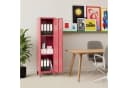 en.casa Spind Kurikka 137x38x38cm abschließbar Stahl Wassermelonenrot Bild 1