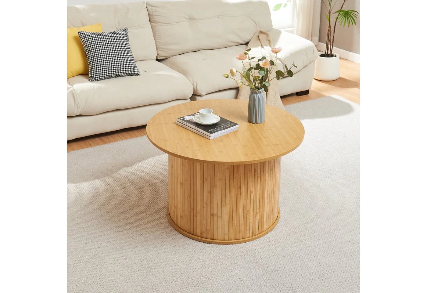 en.casa Couchtisch Ledepid Bambus MDF Natur Modern - Bild 3