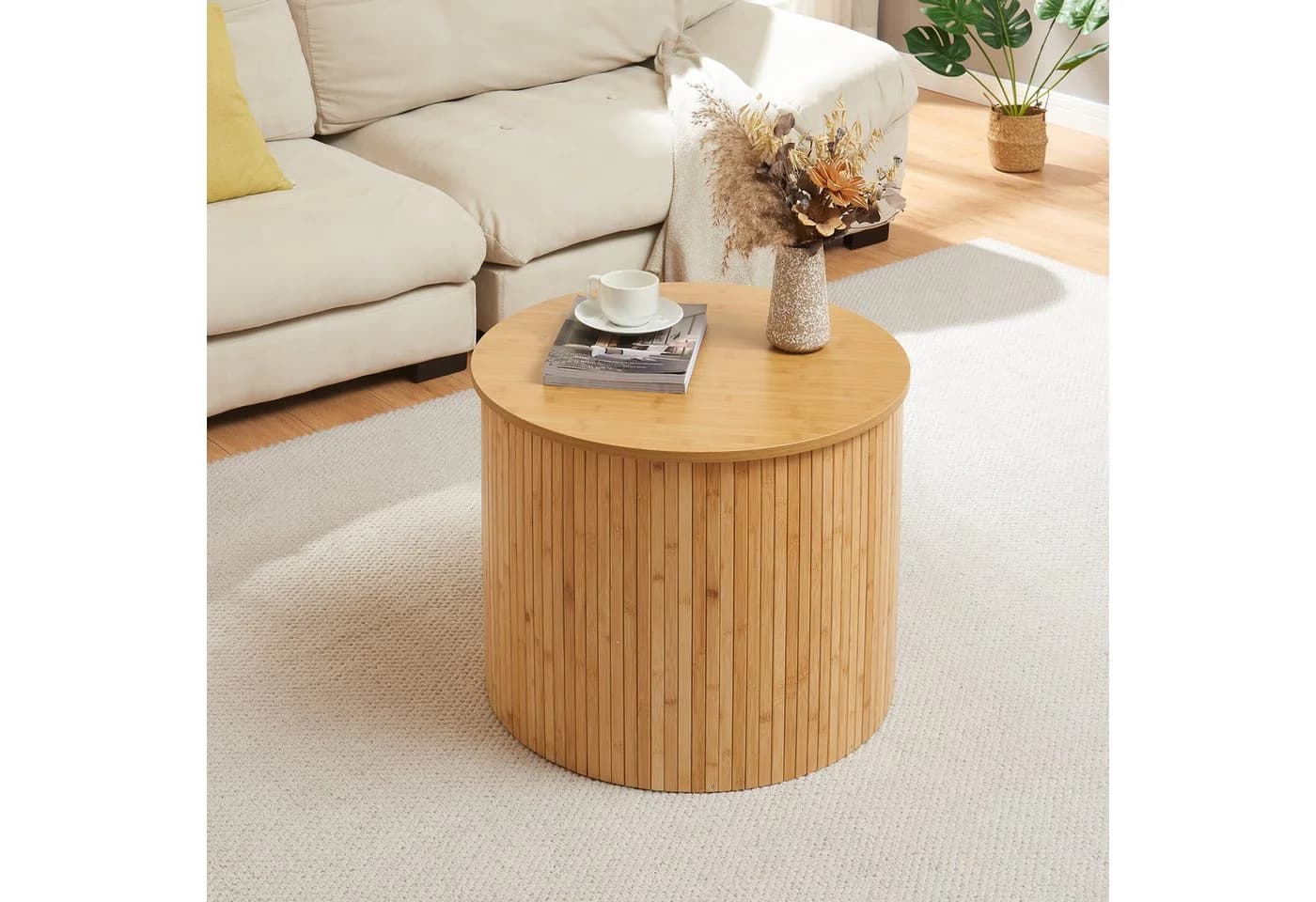 en.casa Couchtisch Ledepid Bambus MDF Natur - Bild 3