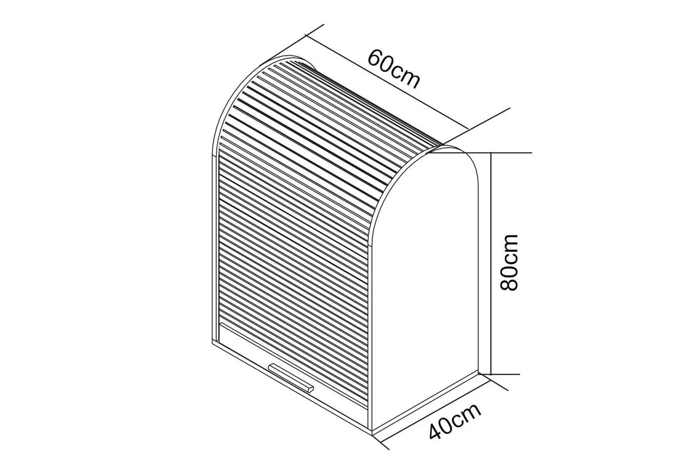 en.casa Rollladenschrank Kavlinge Grau Bambus Jalousietür - Bild 4