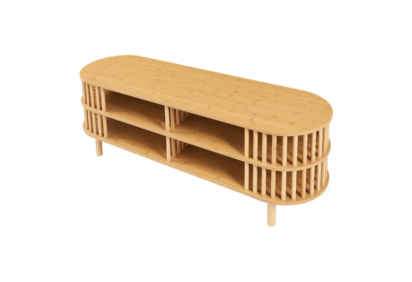 en.casa TV-Schrank Fernsehtisch Jarvenpaa 140x40x50 cm Bambus - Bild 5